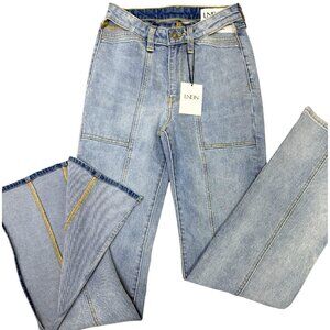 LNDN Women's Medium Wash Utility Straight Leg Jeans Size 24 & 26 NWT